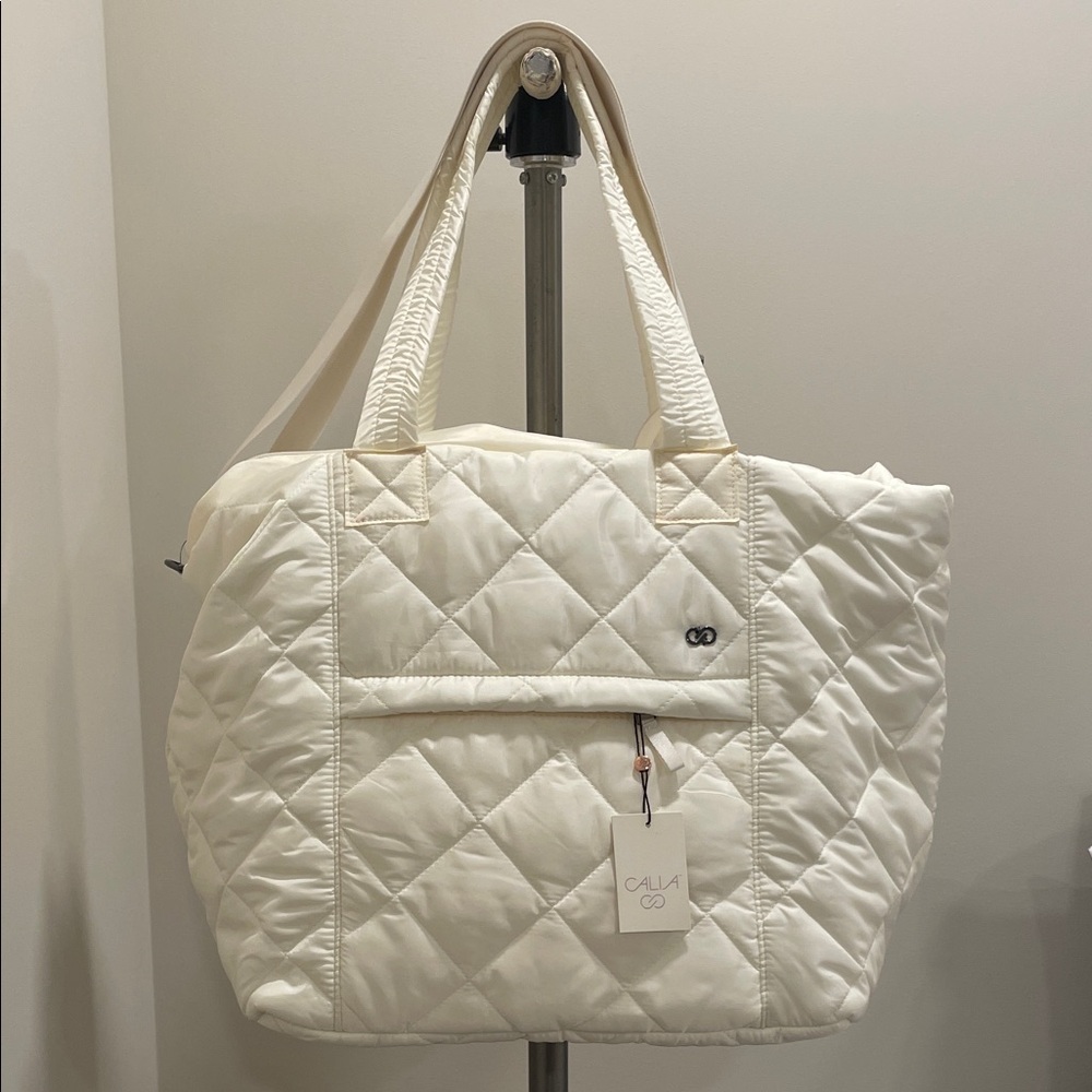 Calia Cream Quilted Tote Bag